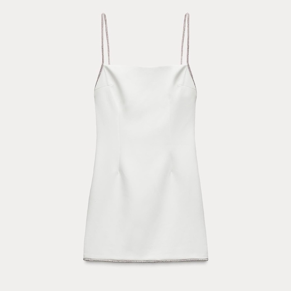 NWT ZARA Elegant White Satin Slip Dress Bridal